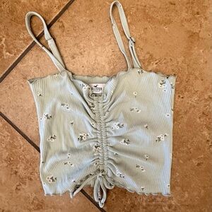 HOLLISTER - Women's Light Green Floral Camisole